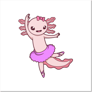 Comic Axolotl dances ballet - Ballerina Posters and Art